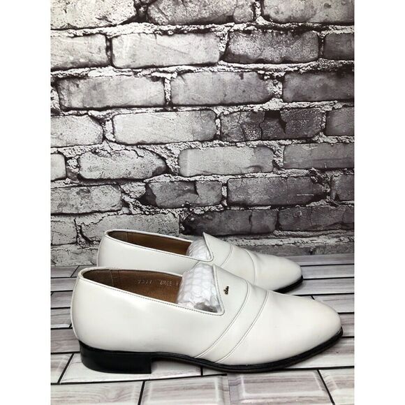 Duque Da Milano White Patent Leather Slip On Loafers Shoes Men’s Sz 6.5EE US/40 - Picture 1 of 12